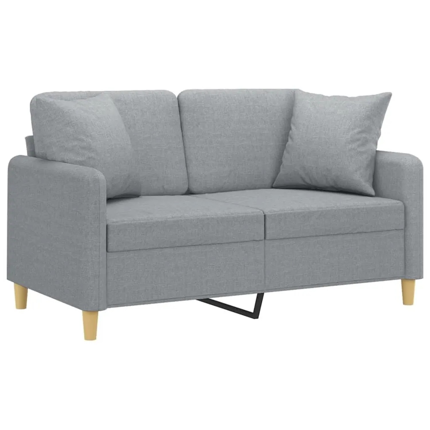 vidaXL 2-Sitzer-Sofa mit Zierkissen Hellgrau 120 cm Stoff 3200901 günstig online kaufen