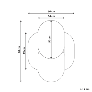 Beliani Wandspiegel CHAILLON Silber Blau 4x60x80