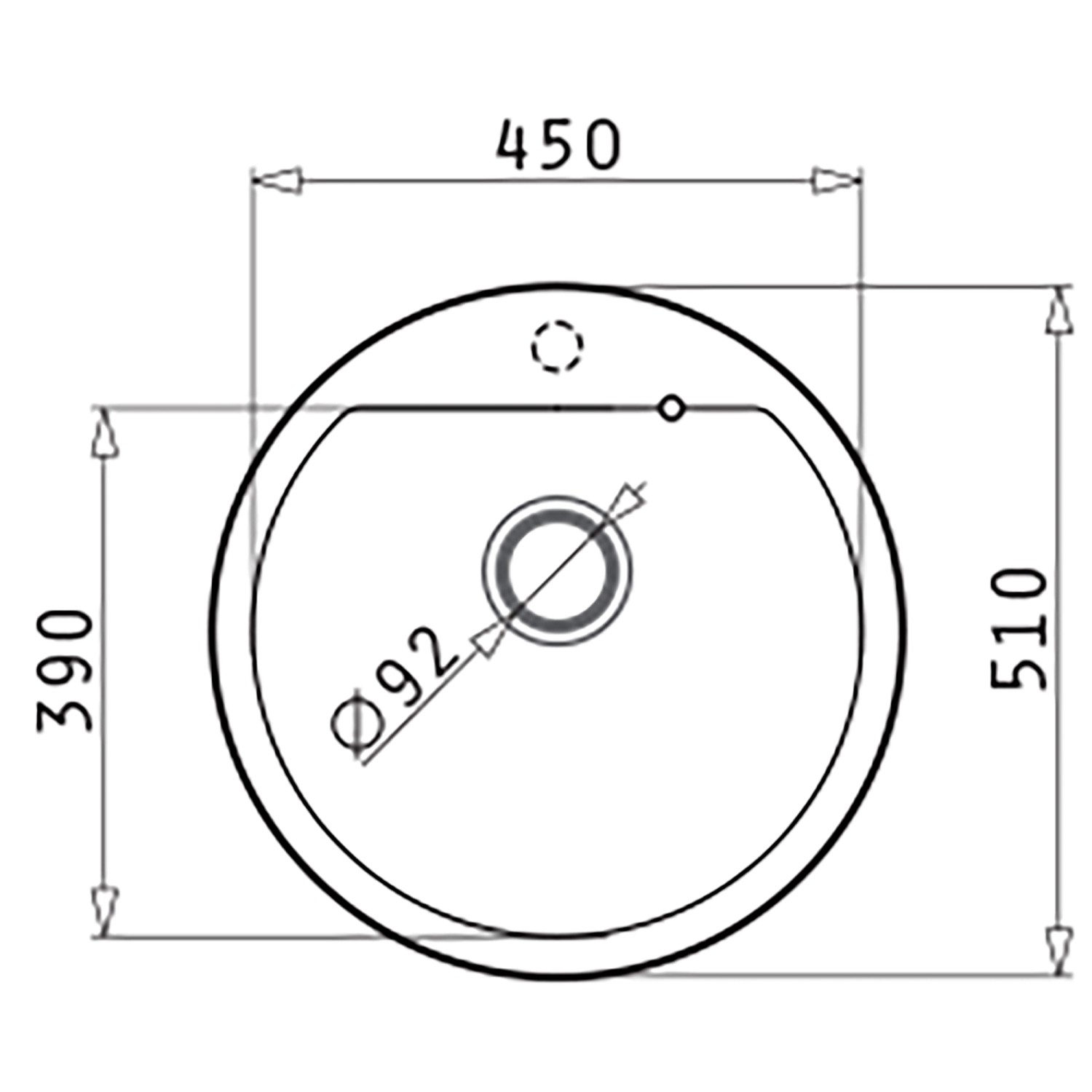 Pyramis Pyragranitespüle Alazia Rund 1B Ø 51 cm Volcano_2