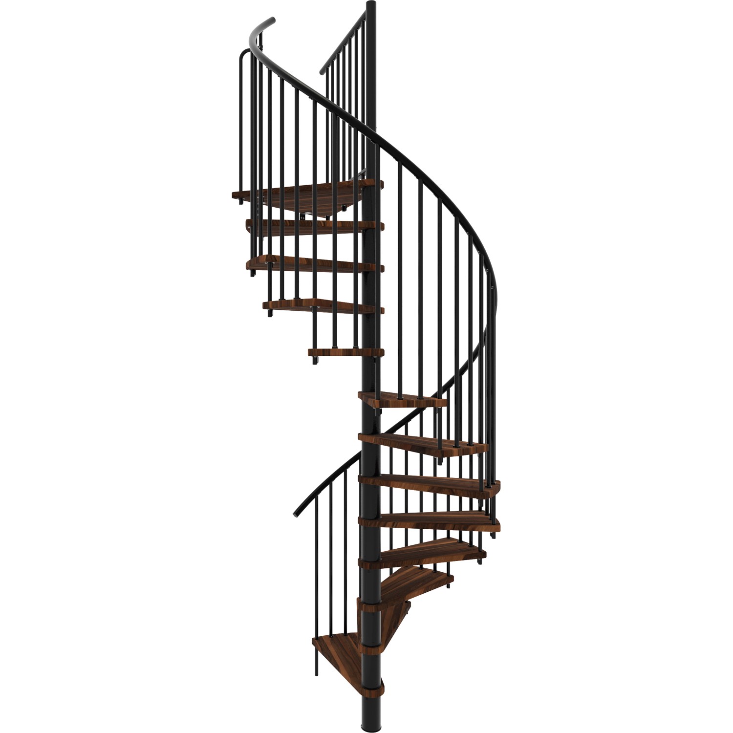 Minka Spindeltreppe Spiral Smart Walnuss Schwarz Ø160cm Geschoßhöhe bis 305 günstig online kaufen