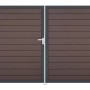 GroJa Solid Steckzaun Tor DIN Links DB Terra, 2-flügelig, mit Beschlagset und Aluminiumrahmen.