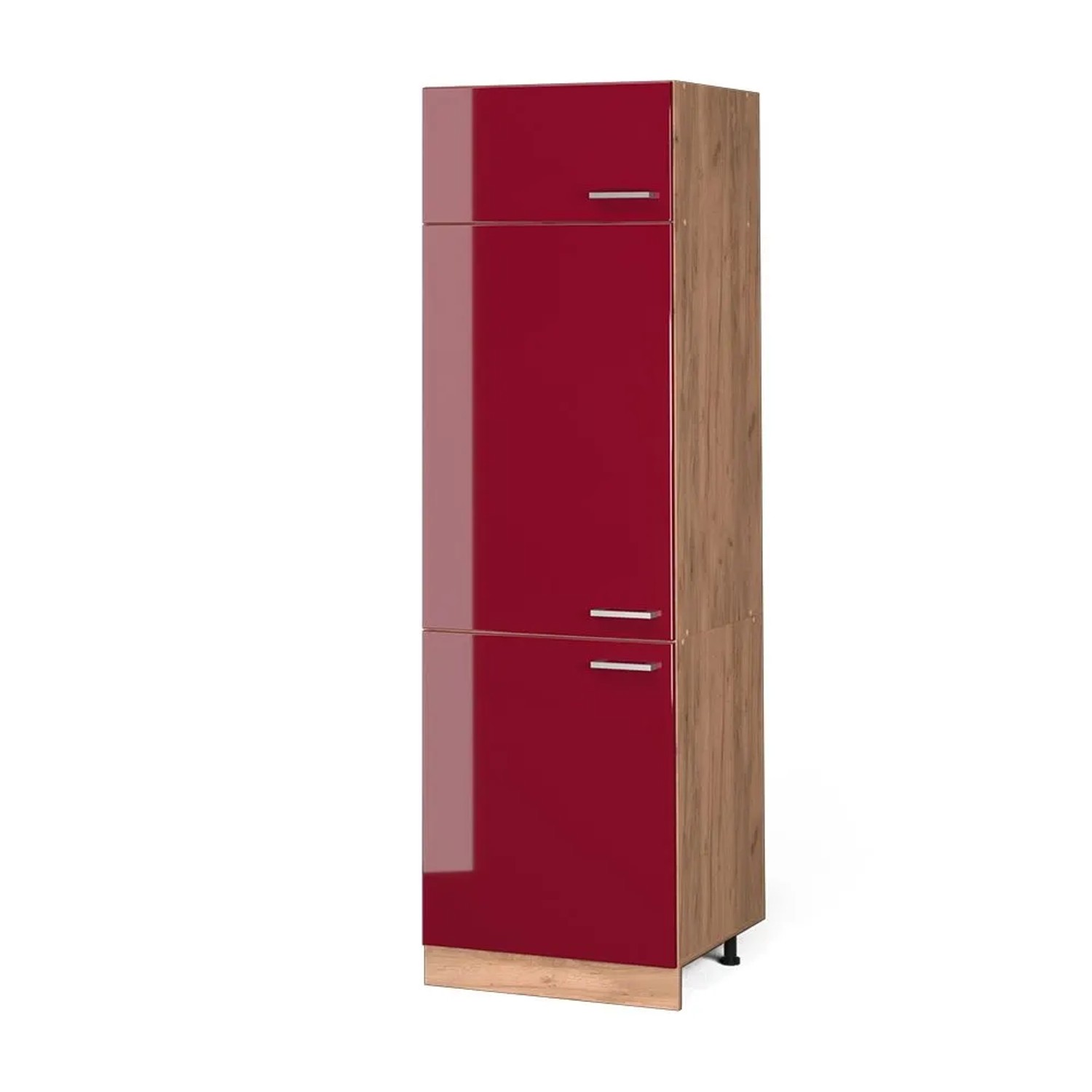 Vicco Kühlumbauschrank R-Line Rot Hochglanz 60 x 207 Opt3