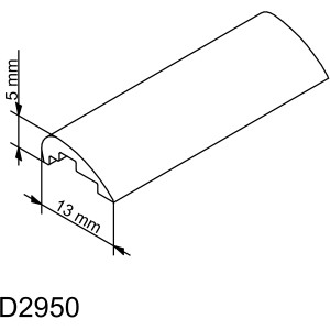 Technische Zeichnung: Weiße Schulte Wasserleiste mit Maßen für Duschkabinen MasterClass, Garant und Sunny.