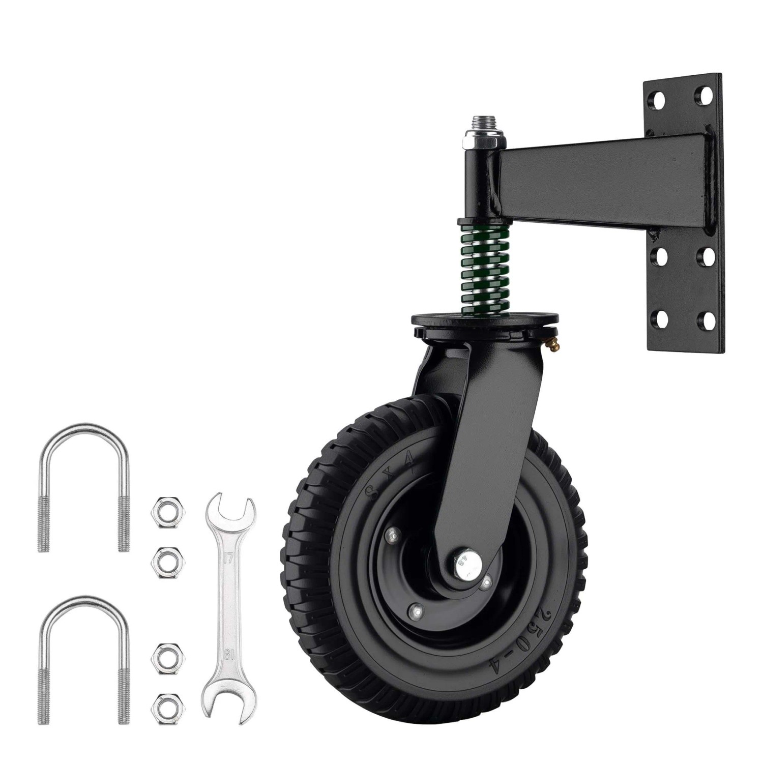 Wiltec Torrolle bis 275kg Schiebetorrolle 360° Gummirad Laufrolle Schiebetor
