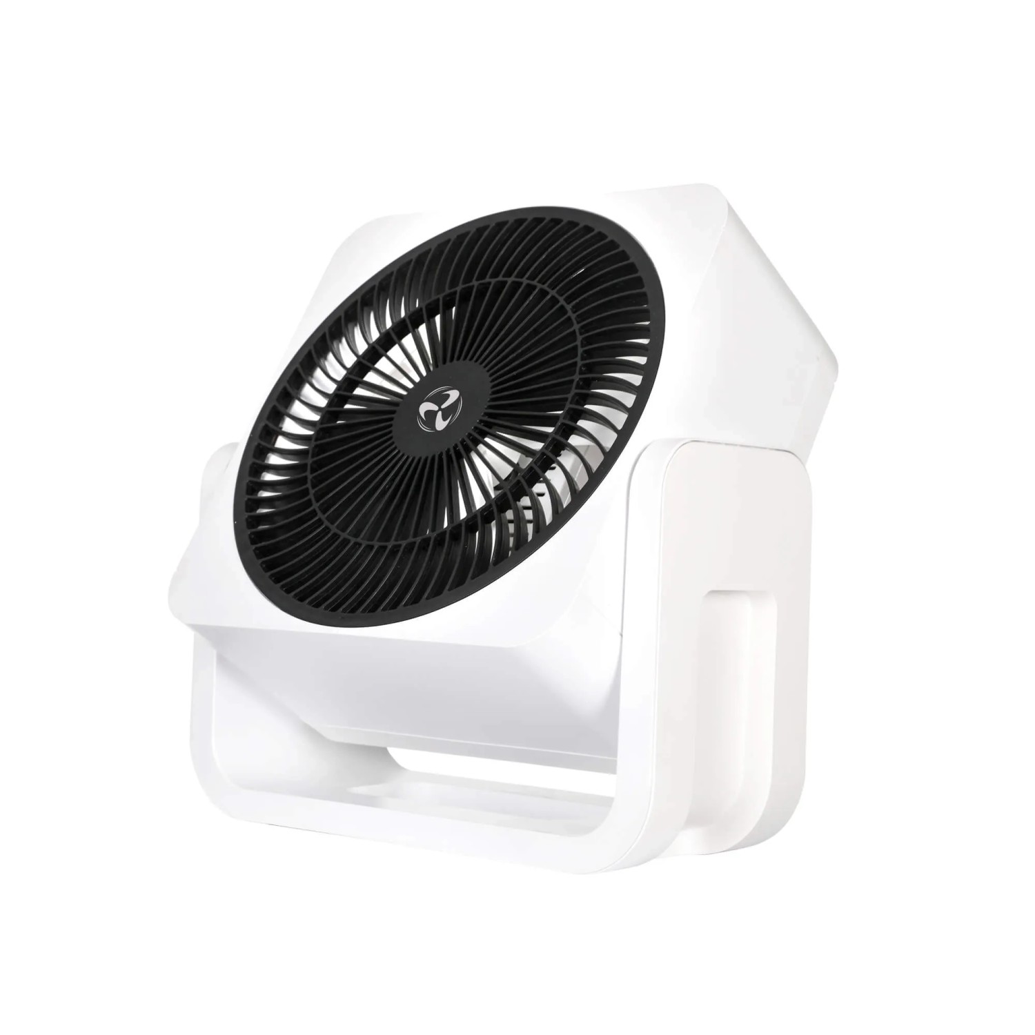 CASAFAN Tischventilator Airos Circubox, weißes Gehäuse mit schwarzem Schutzgitter.