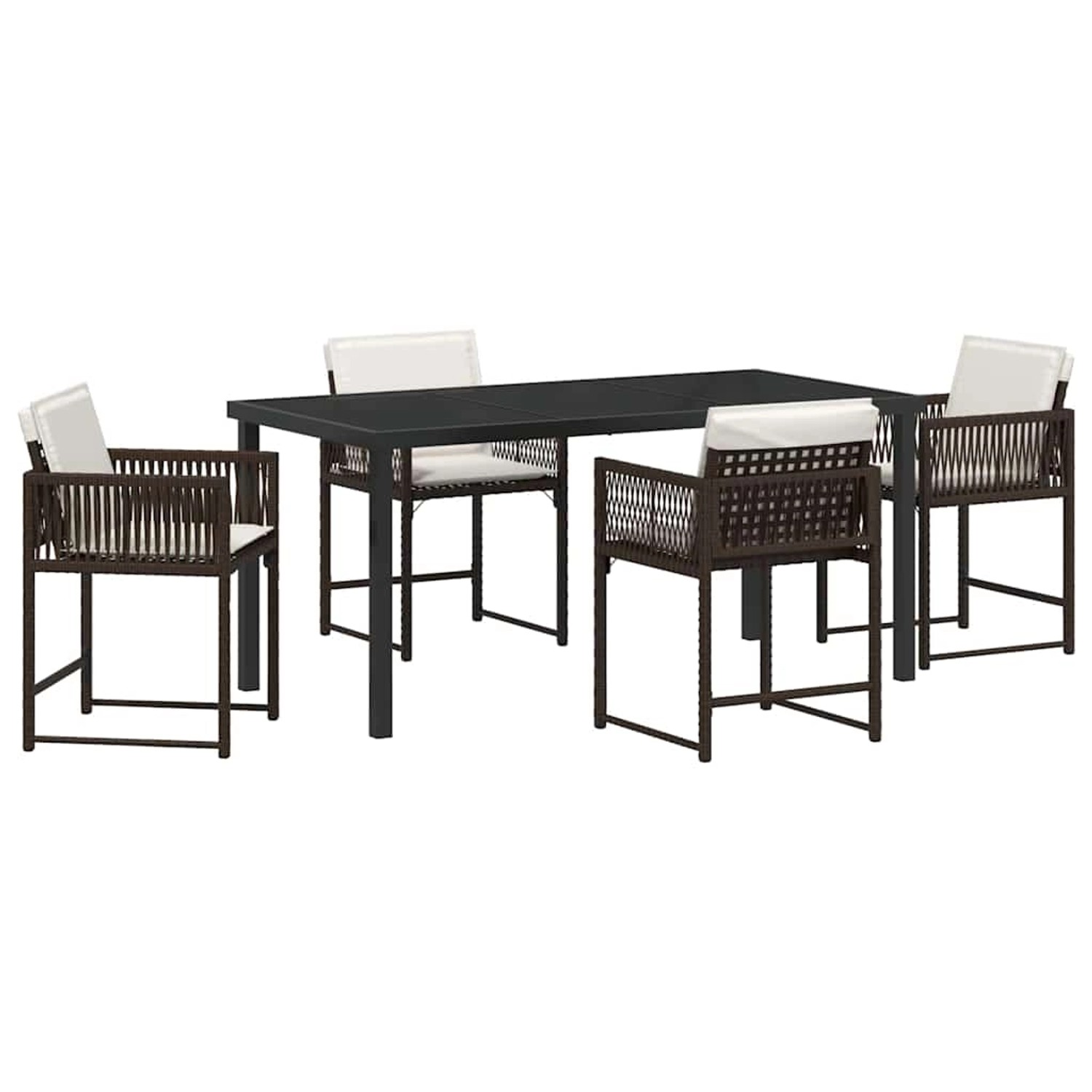 vidaXL Garten Essgruppe 5-Tlg Braun Poly Rattan 3380755 günstig online kaufen