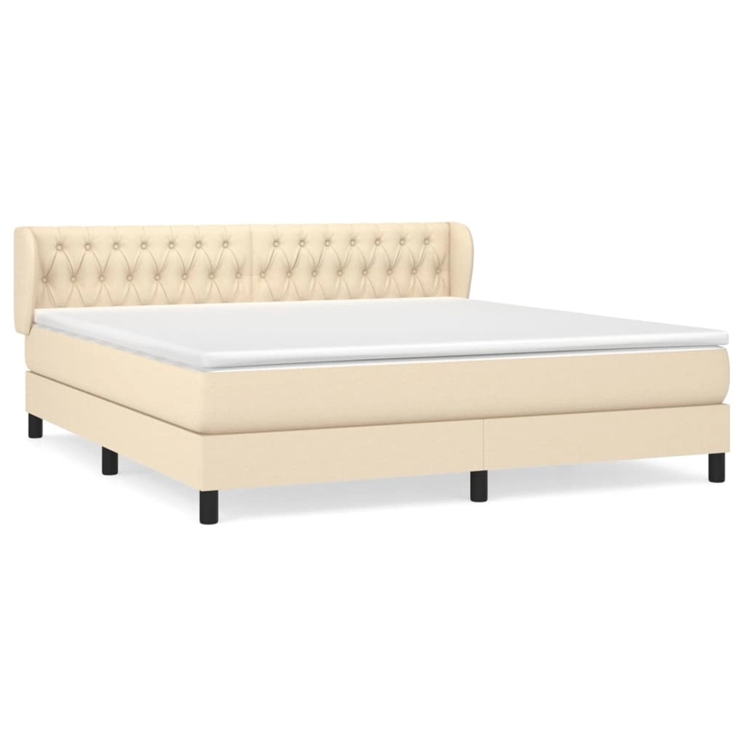 vidaXL Boxspringbett Boxspringbett mit Matratze Creme 180x200 cm Stoff Bett günstig online kaufen