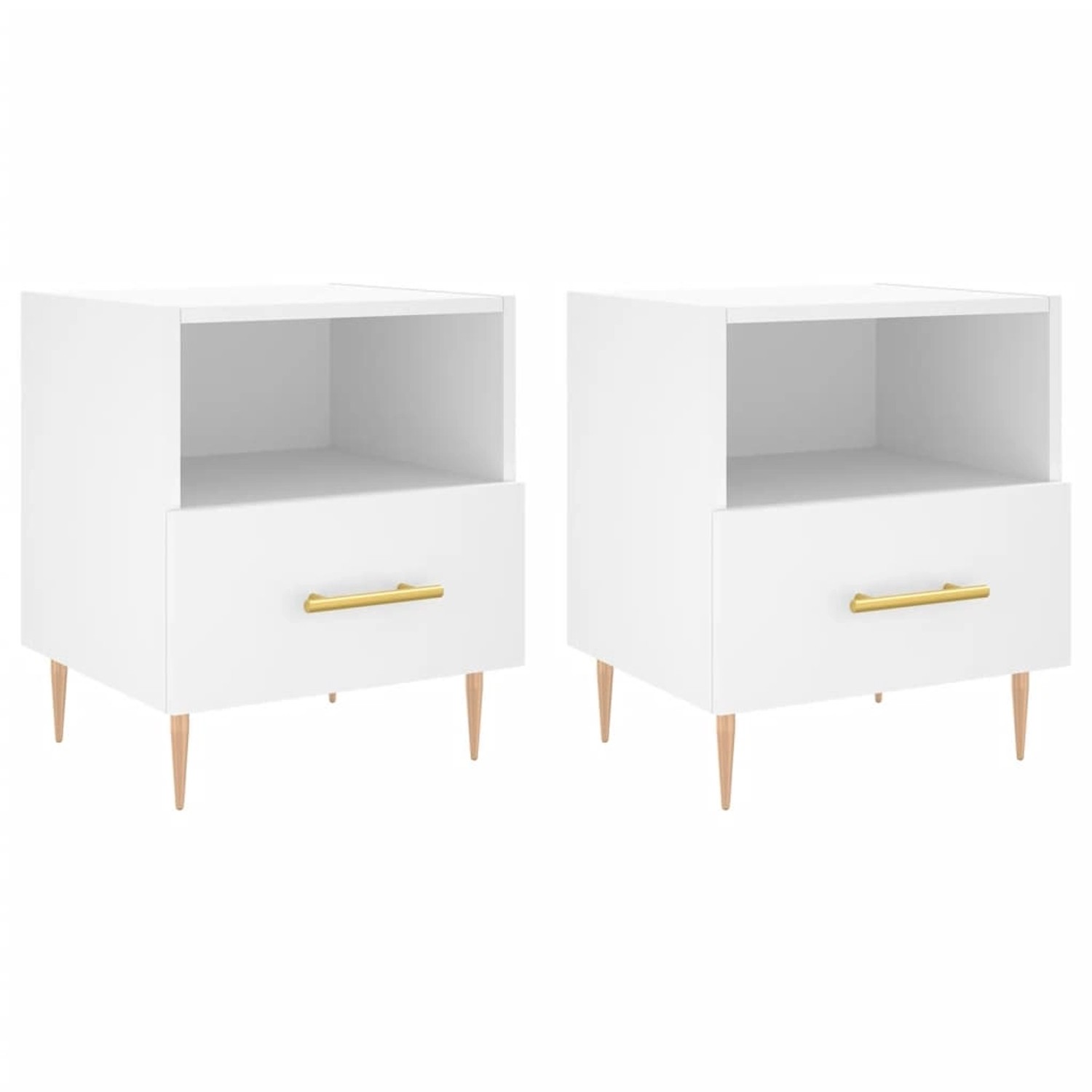 vidaXL Nachttische 2 Stk Weiß 40x35x47,5 cm Holzwerkstoff Modell 6 günstig online kaufen