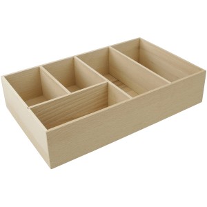 Fackelmann Schubladenbox aus Buche mit 5 Fächern, Badmöbel-Zubehör.