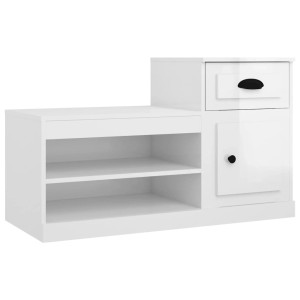 vidaXL Schuhschrank Hochglanz-Weiß 100x42x60 cm Holzwerkstoff 816418