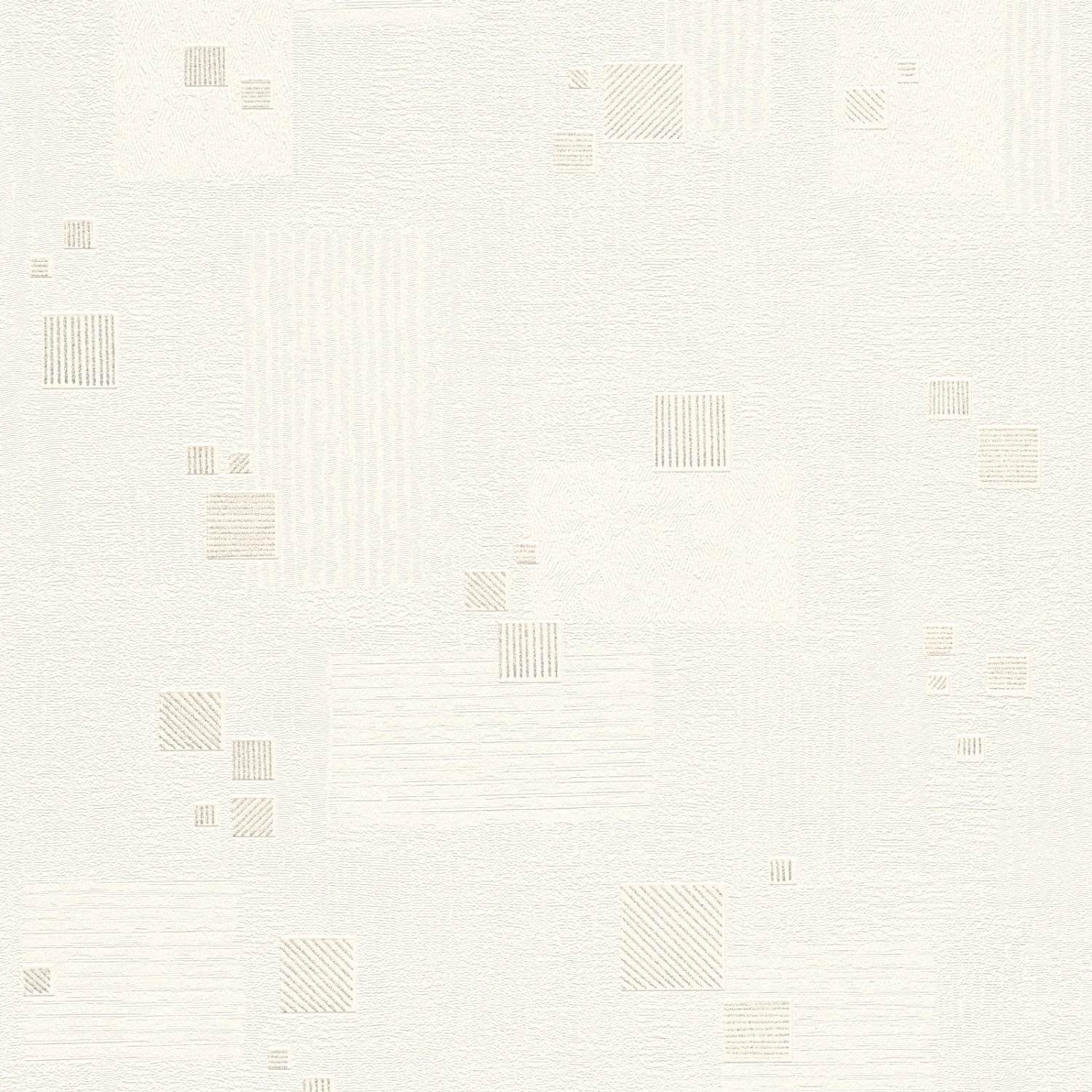 Bricoflor Geometrische Tapete mit Glitzer Weiße Vliestapete Quadrat Muster für Flur und Wohnzimmer Helle Vlies Mustertap