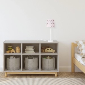 Relaxdays Nachttischlampe Stoff Rosa Herzmotiv 43 cm x 16 cm 550 g