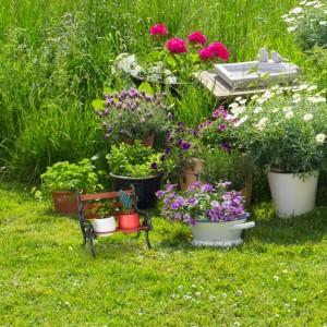 Relaxdays Blumenbank Gusseisen Holz Braun Graugrün Für 2 oder 3 Töpfe