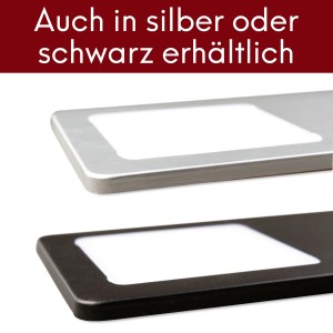 Kalb LED Unterbauleuchten in Edelstahl gebürstet und Schwarz, dimmbar, für Küche.
