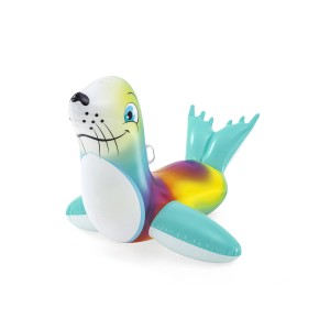 Bestway Schwimmtier Robbe, bunt, 141x110cm, zum Spielen im Wasser.