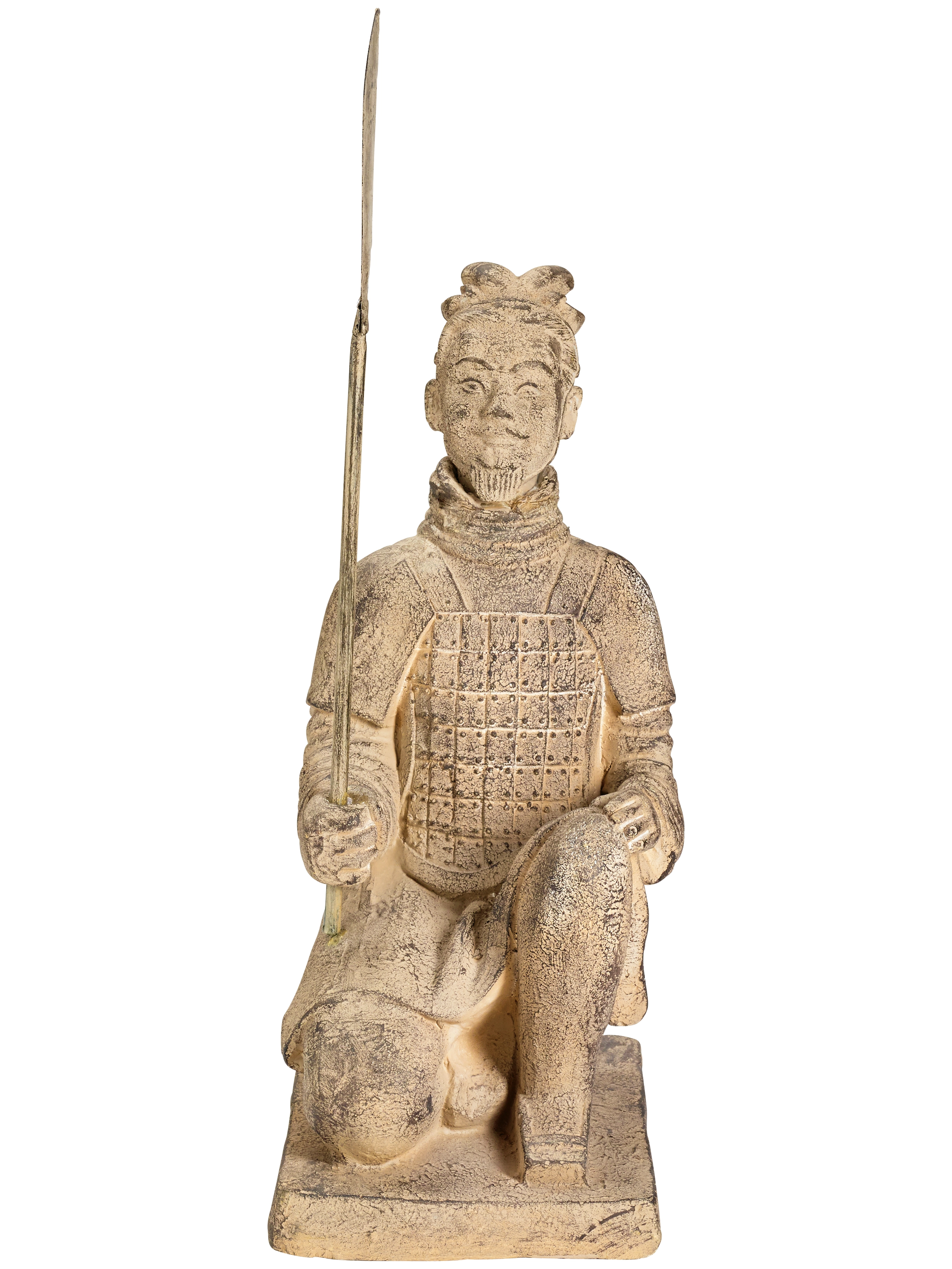 Gartenfigur Chinesischer Krieger Kniend 44 cm mit Messer kaufen bei OBI