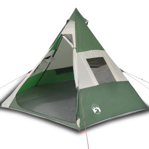 vidaXL Tipi-Campingzelt 7 Personen Grün Wasserdicht 94427
