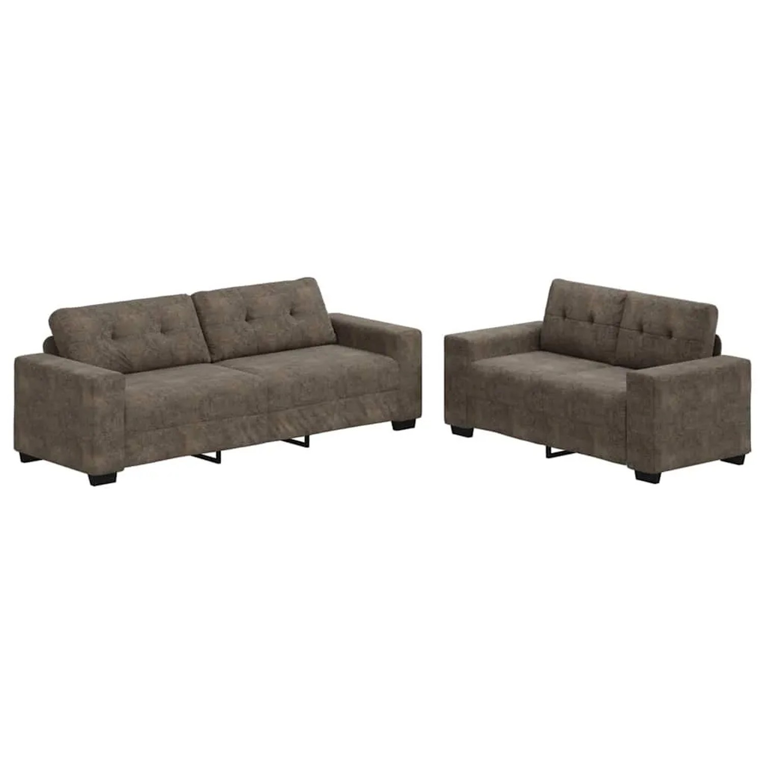 vidaXL Sofa 2-Tlg Dunkelgrau 221 x 78 x 80 cm Kunstleder 3324720