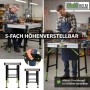 TRUTZHOLM Werkbank, höhenverstellbar und klappbar, mit Werkzeugboxen und Schnellspannern.