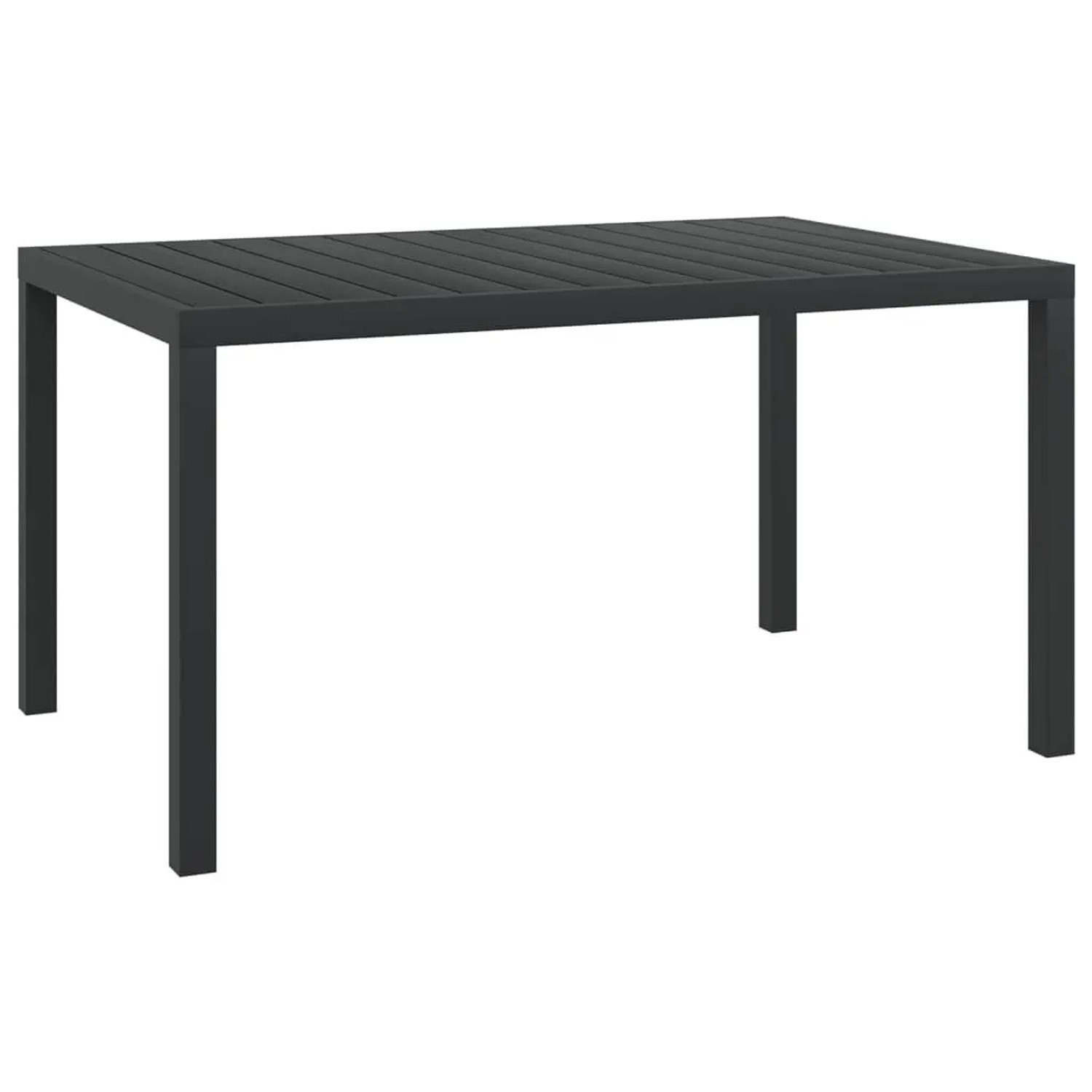 Furnicato Gartentisch Schwarz 150x90x74 Cm Aluminium Und Wpc