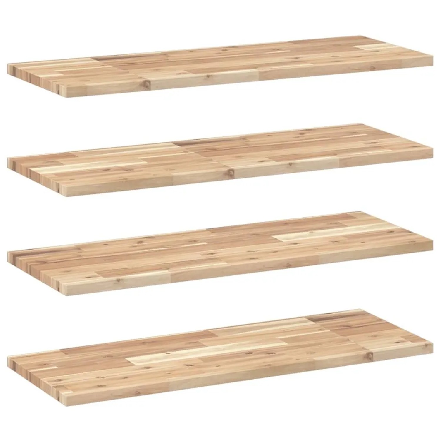 vidaXL Schweberegale 4 Stk 100x30x2 cm Massivholz Akazie Unbehandelt 3279378