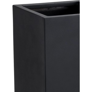 Detailansicht des anthrazitfarbenen Vivanno Pflanzkübel Block, 40x40x80 cm.