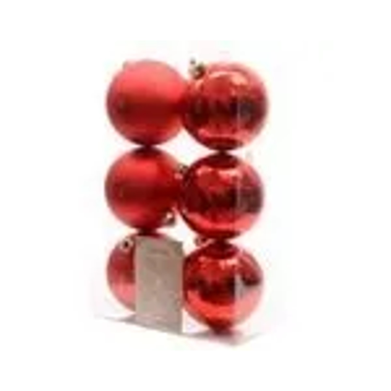 Kaemingk Weihnachtsbaumkugeln Bruchfest  8 cm 6 Stueck Rot Glanz  Matt