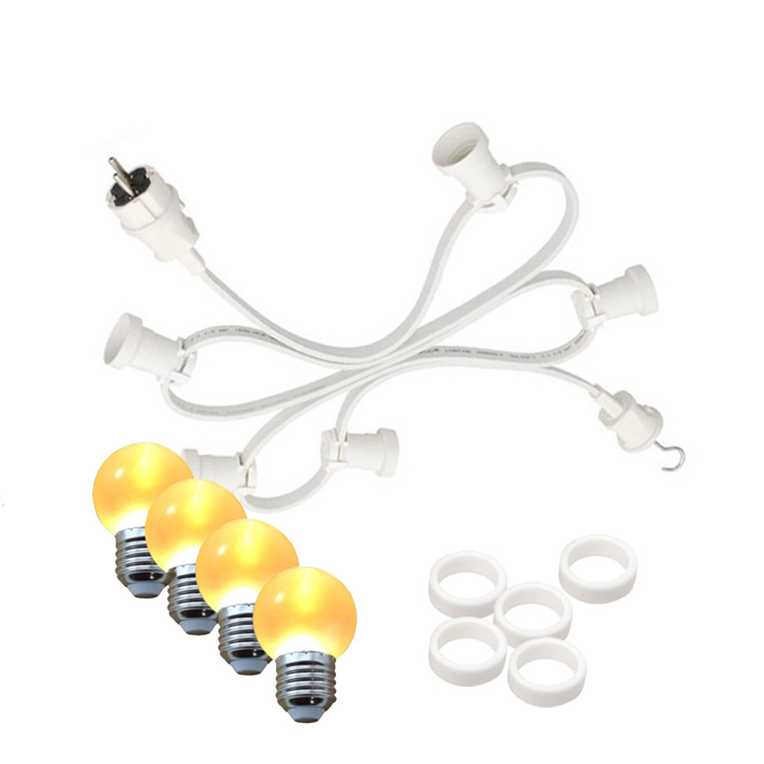 Satisfire Illu- Partylichterkette 10m Weiß Für Außen Garten 30 Ultra-Warmweiße LED Kugeln