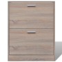 vidaXL Schuhschrank in Eichen-Optik mit zwei Schuhkippern.