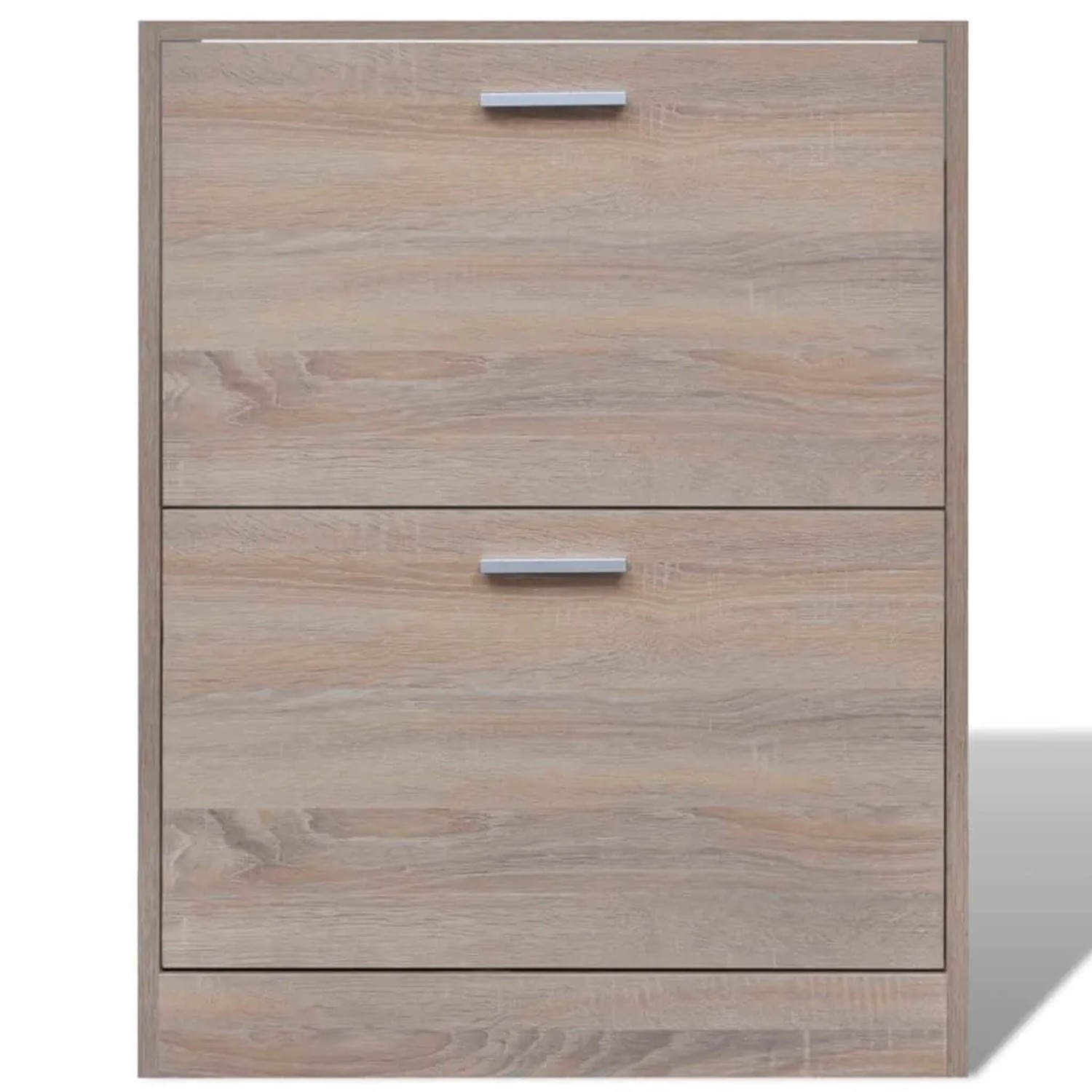 vidaXL Schuhschrank in Eichen-Optik mit zwei Schuhkippern.