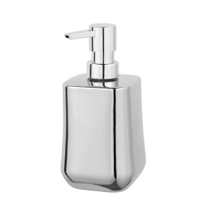 Schöner Wohnen Seifenspender Adine, Keramik Chrom, 400ml. Eleganter Bad-Accessoire.