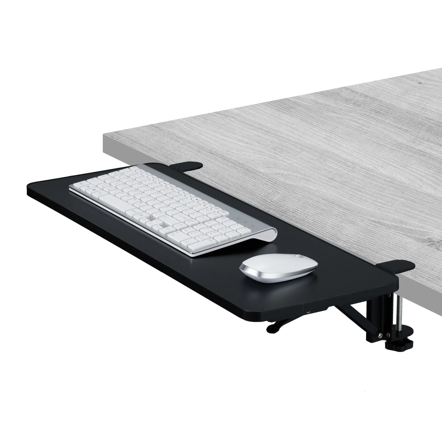 Relaxdays Schreibtischverlängerung MDF Stahl Schwarz zum Anklemmen Klappbar 65 cm x 29 cm x 12 cm