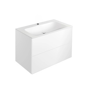 Keuco Badmöbel-Set Seis, 100 cm, weiß: Waschtisch mit Unterschrank und zwei Auszügen.