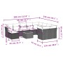 vidaXL Garten-Sofagarnitur, 11-teilig, beige Poly Rattan mit Kissen. Gartenmöbel-Set mit Tisch und Hockern.