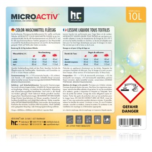 Microactiv Color Waschmittel Flüssig, 6 x 10l Kanister für farbige und weiße Wäsche.