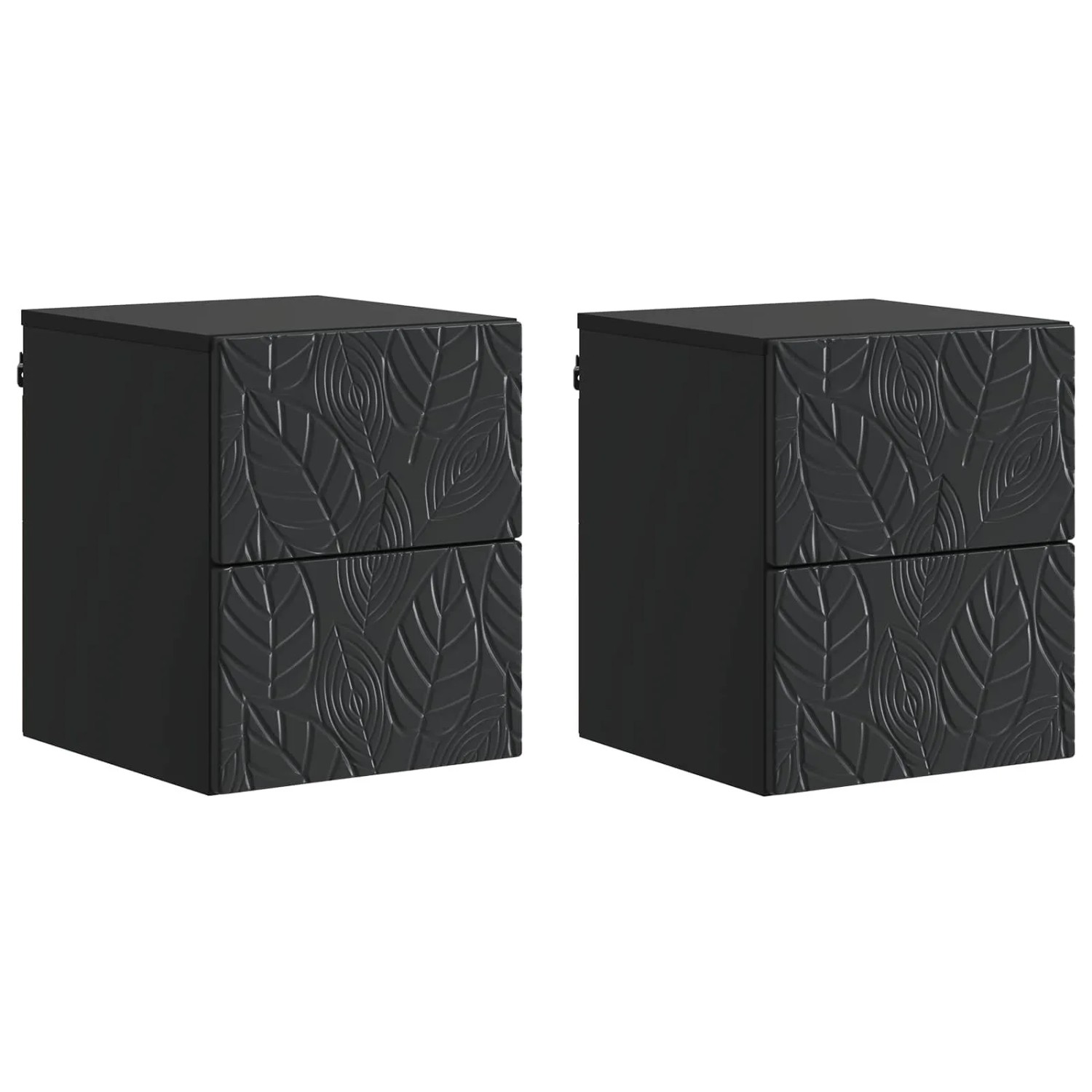 vidaXL Wandmontierter Nachttisch 2 Stk Schwarz 34,5 x 33 x 40 cm 898808