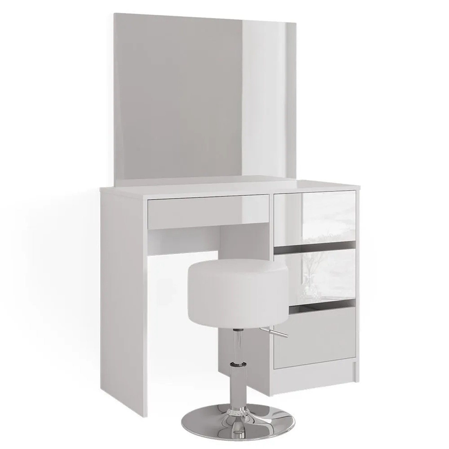 Vicco Schminktisch-Set Sherry Weiß 90 x 140 mit Spiegel und Hocker