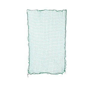 Grünes Anhängernetz aus Kunststoff mit Spannseil zur Ladungssicherung, 2x3m. Robustes Gepäcknetz für Anhänger.
