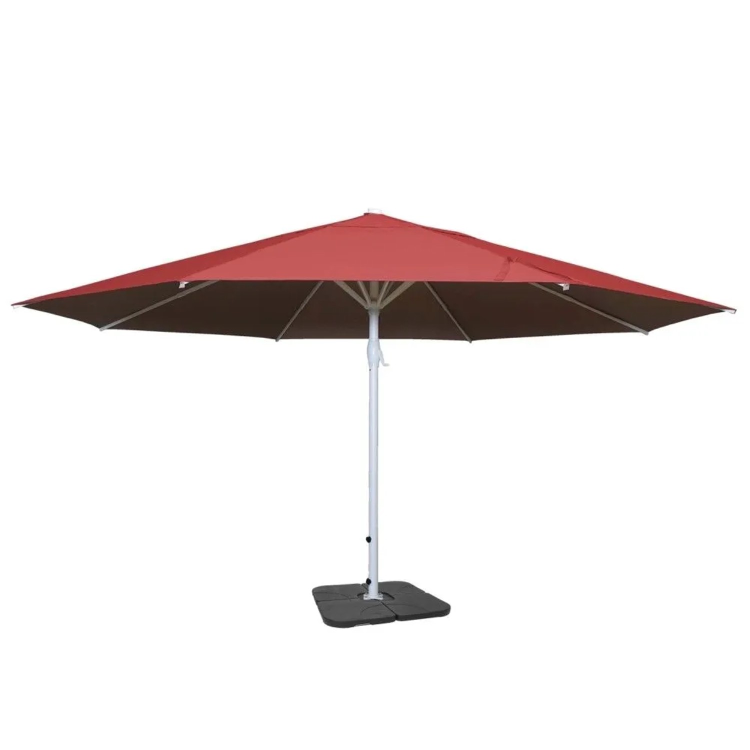 MCW Sonnenschirm Carpi II Ø 5m Rot mit Ständer