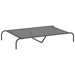 vidaXL Hundebett Erhöht Grau 130x80x20 cm Textilene und Stahl 42000844
