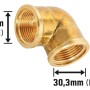 Gewinde-Winkel aus Messing, 30,3 mm (Rp 1) für Sanitär- und Heizungsinstallation.
