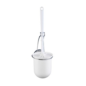 Wenko WC-Garnitur Milazzo: Wandmontierte WC-Bürste in Chrom-Weiß mit Vacuum-Loc System.