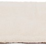 Beige Heim Haustierdecke (70x47cm) mit Griff, Mikrofaser und Fellimitat für Hunde.