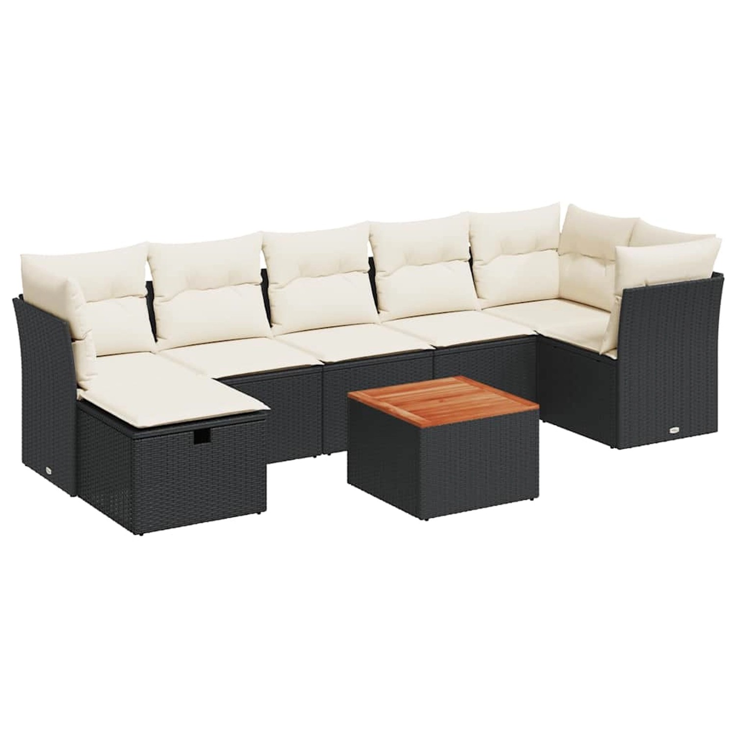 vidaXL 8-Tlg Garten-Sofagarnitur mit Kissen Schwarz Poly Rattan 3325766 günstig online kaufen