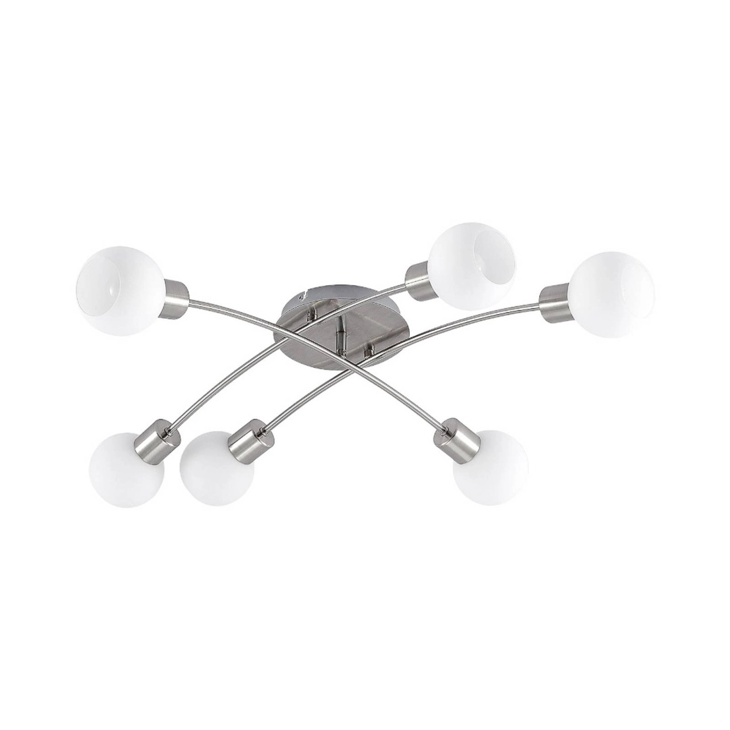 Lindby Deckenlampe Agmar 9626421 Modern in Alu aus Metall 6-flammig E14 Wohnzimmerleuchte