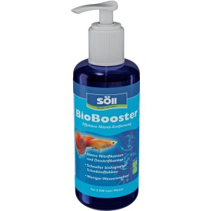 Söll BioBooster zur Nitrat-Entfernung im Aquarium, 250ml Flasche mit Dosierpumpe.