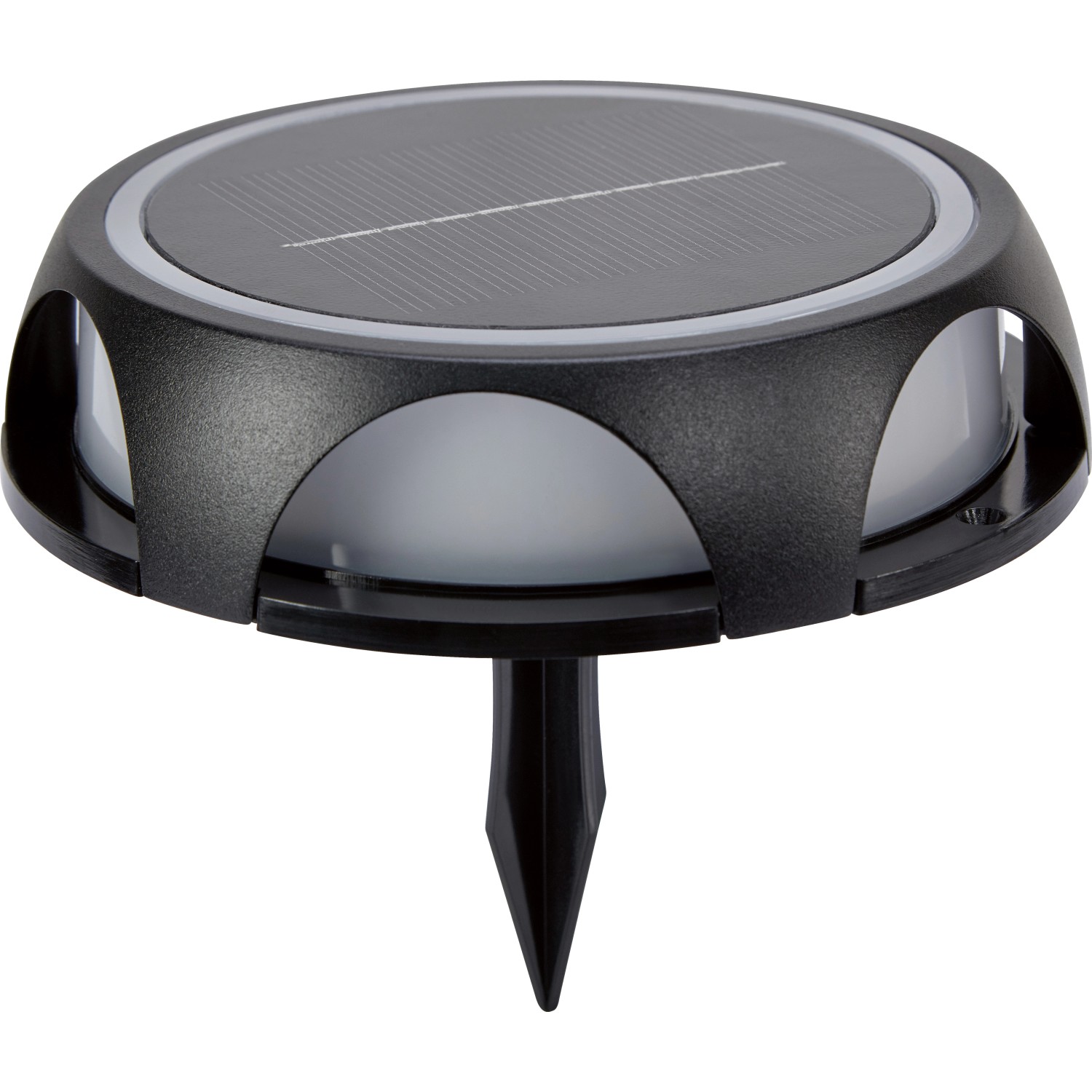 LED Solarleuchte 2 in 1 Rund Ø14 cm x 3,4 cm Schwarz