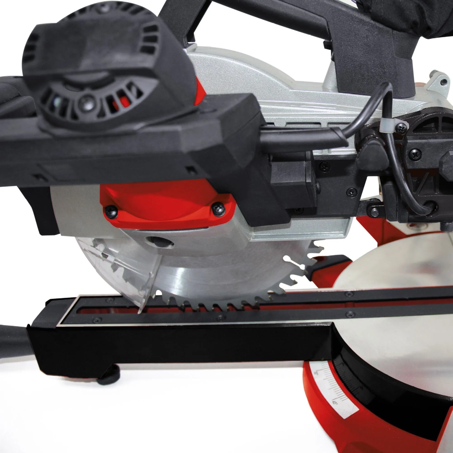 Einhell Zug-Kapp-Gehrungssäge TE-SM 2131 Dual, 1600 W, Detailansicht des Sägeblatts.