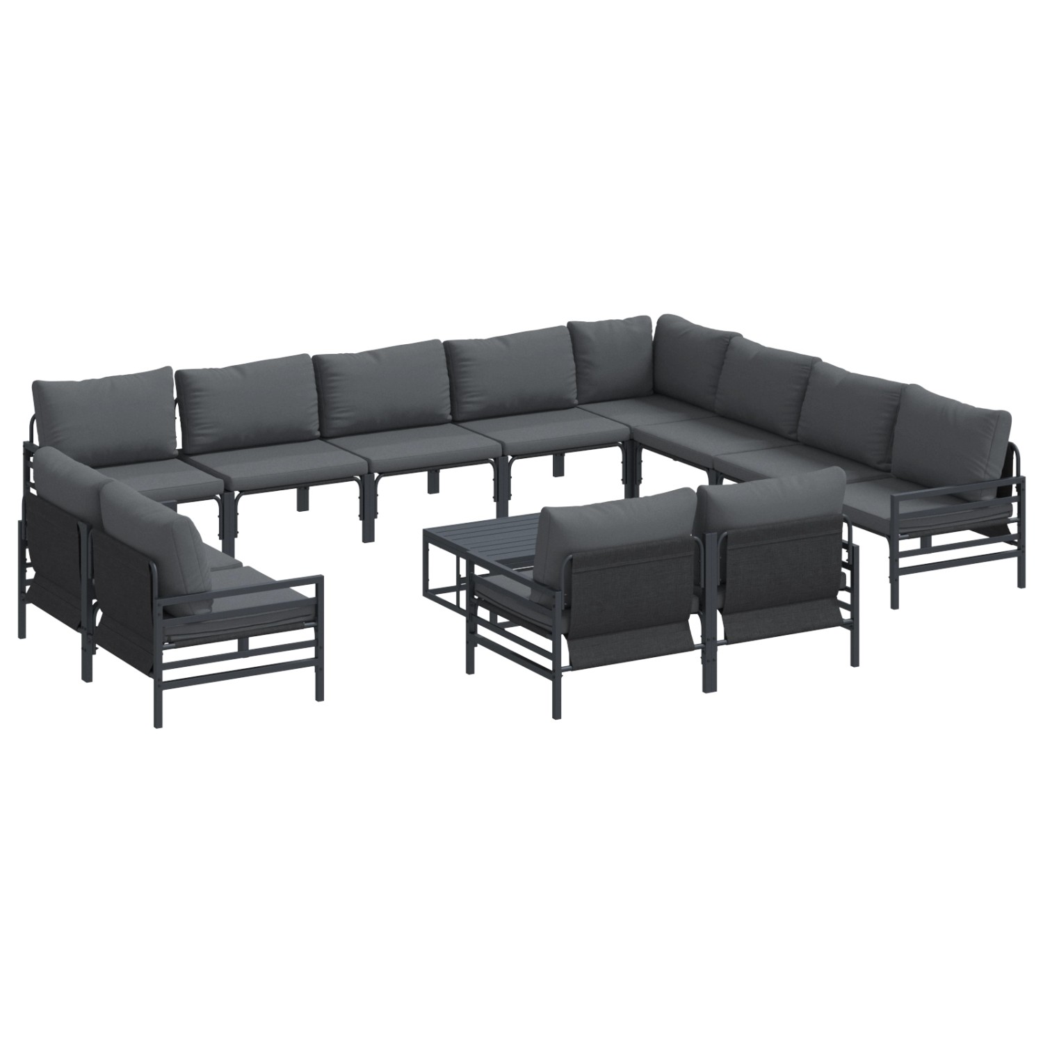 vidaXL Garten-Sofa-Set 13-Tlg Anthrazit Stahl 3379037 günstig online kaufen