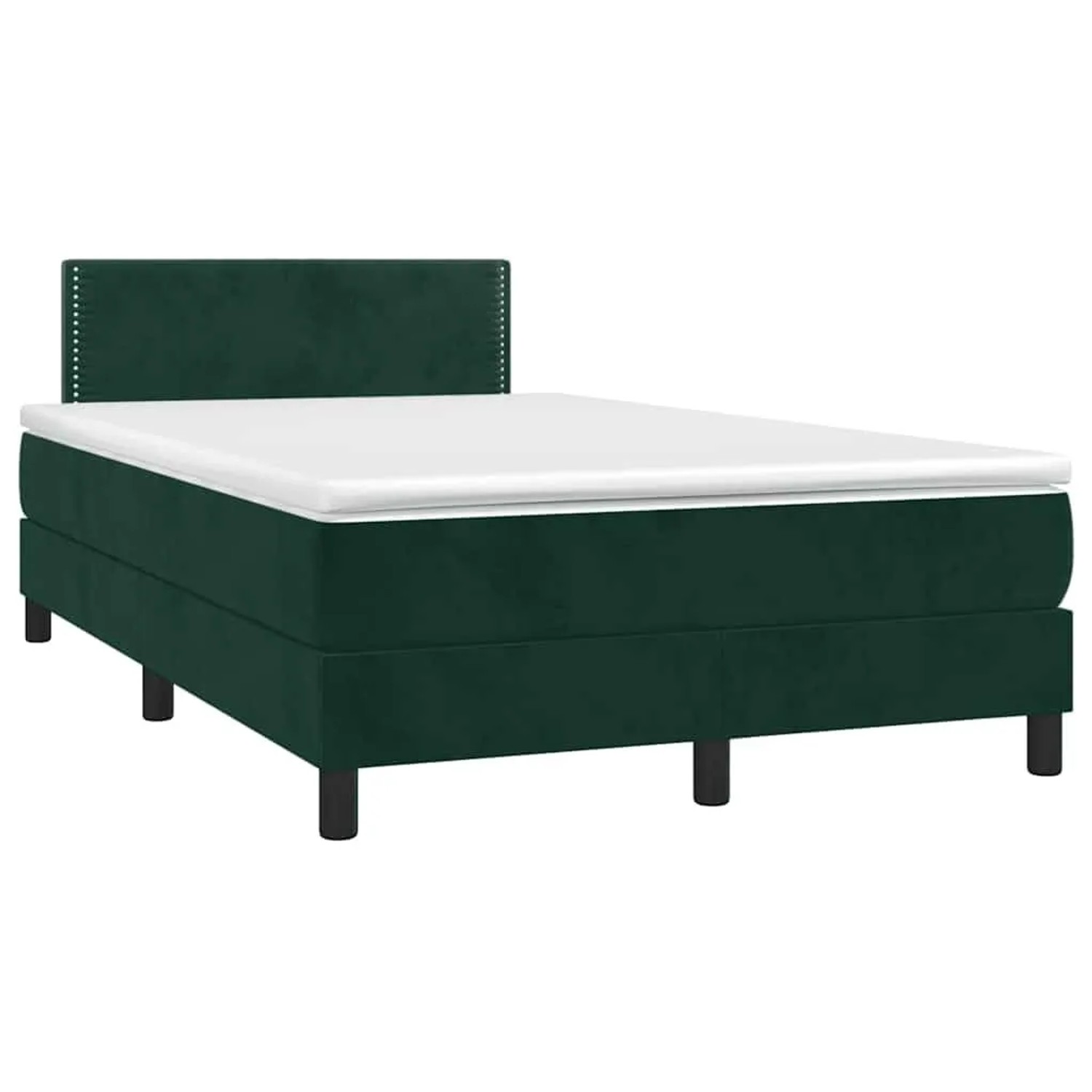 vidaXL Boxspringbett mit Matratze Dunkelgrün 120x190 cm Samt 3269834 günstig online kaufen